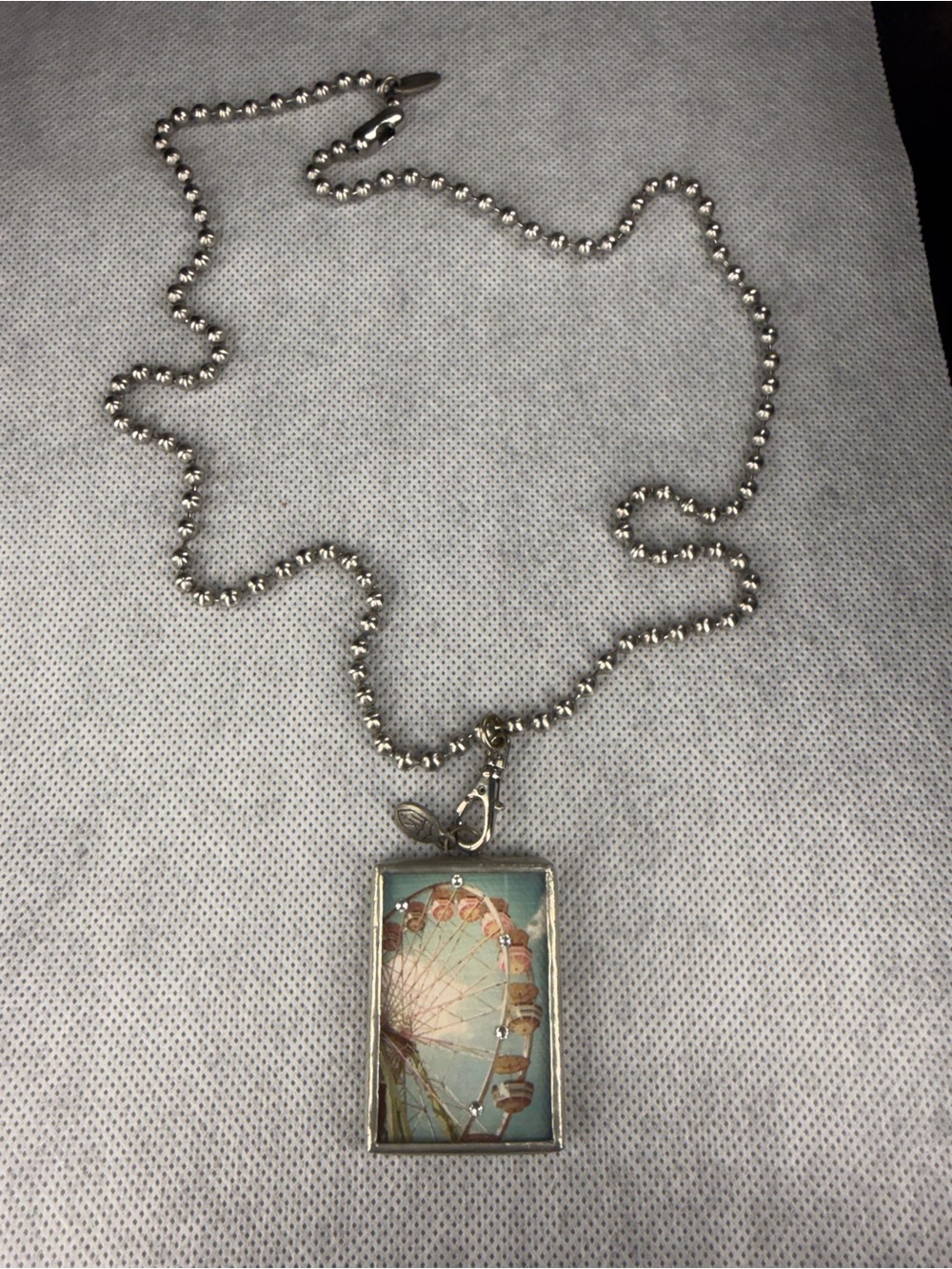 Jewel Kade Reversible Ferris Wheel Pendant Necklace 28” Rhinestone Accent